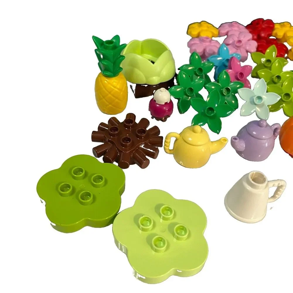 LEGO DUPLO Unique Lot Of 35 Pieces Palms, Flowers, Teapots, Pineapple - Picture 9 of 9